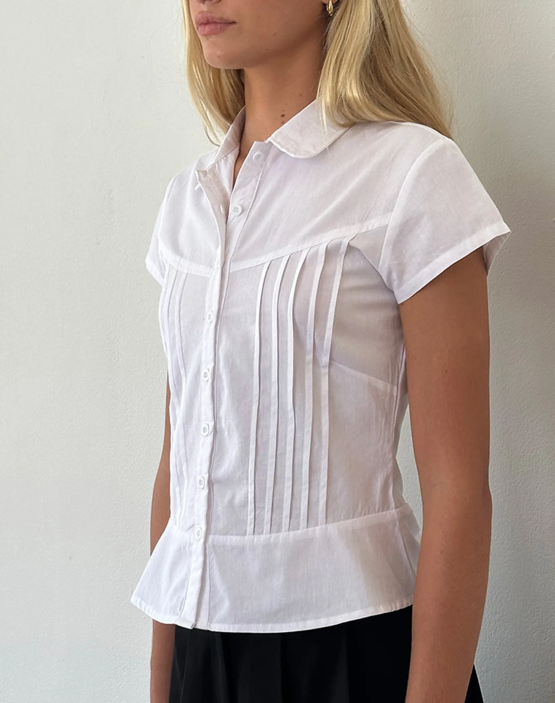 Motel Rocks Tailoring | Shirts And Blouses-Wilmot Blouse in White Poplin WhitePoplin