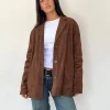 Motel Rocks Jackets-Wita Jacket in Suede Brown