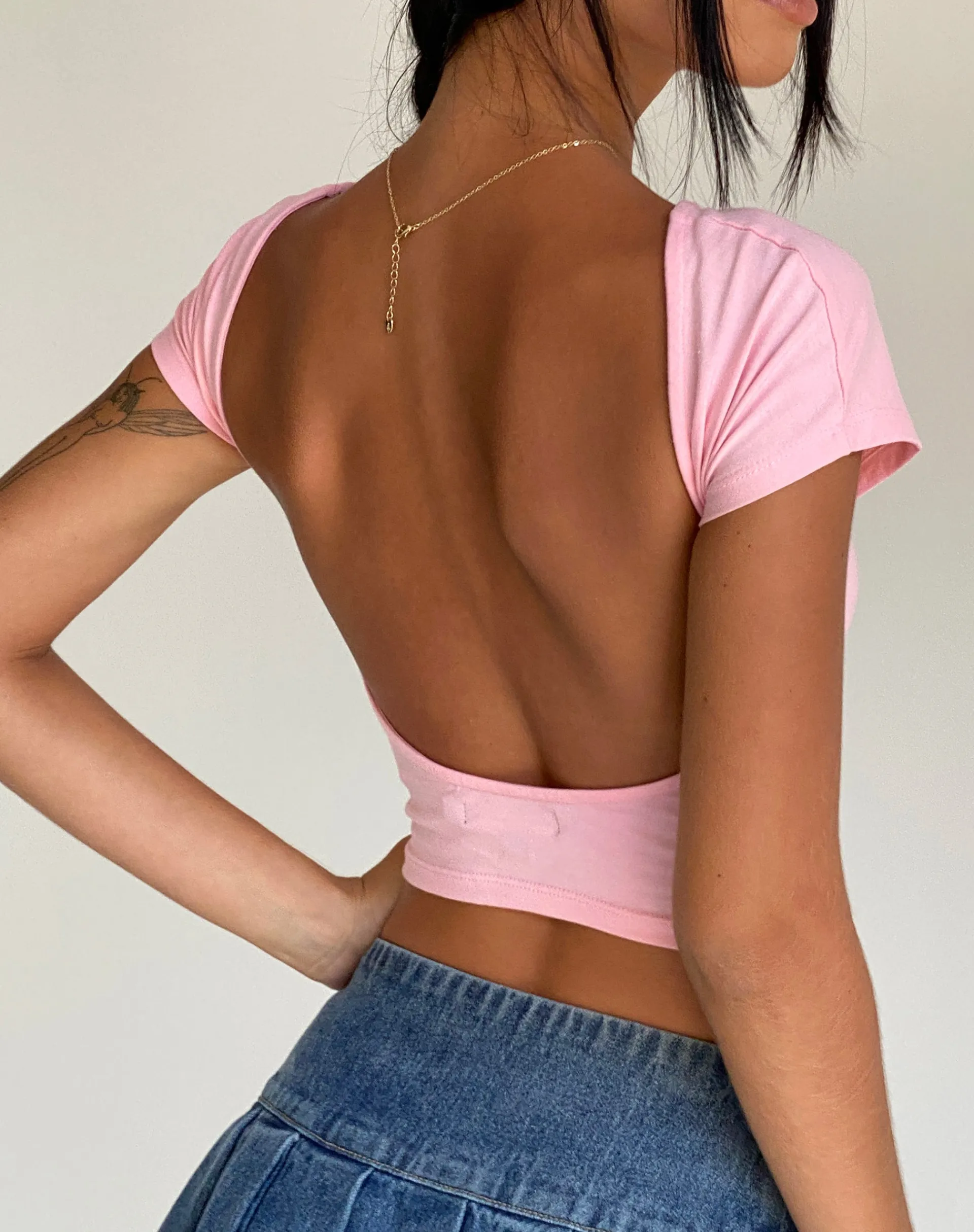 Motel Rocks Basics | Basic Tops-Xiwang Crop Top in Ballet Pink BalletPink