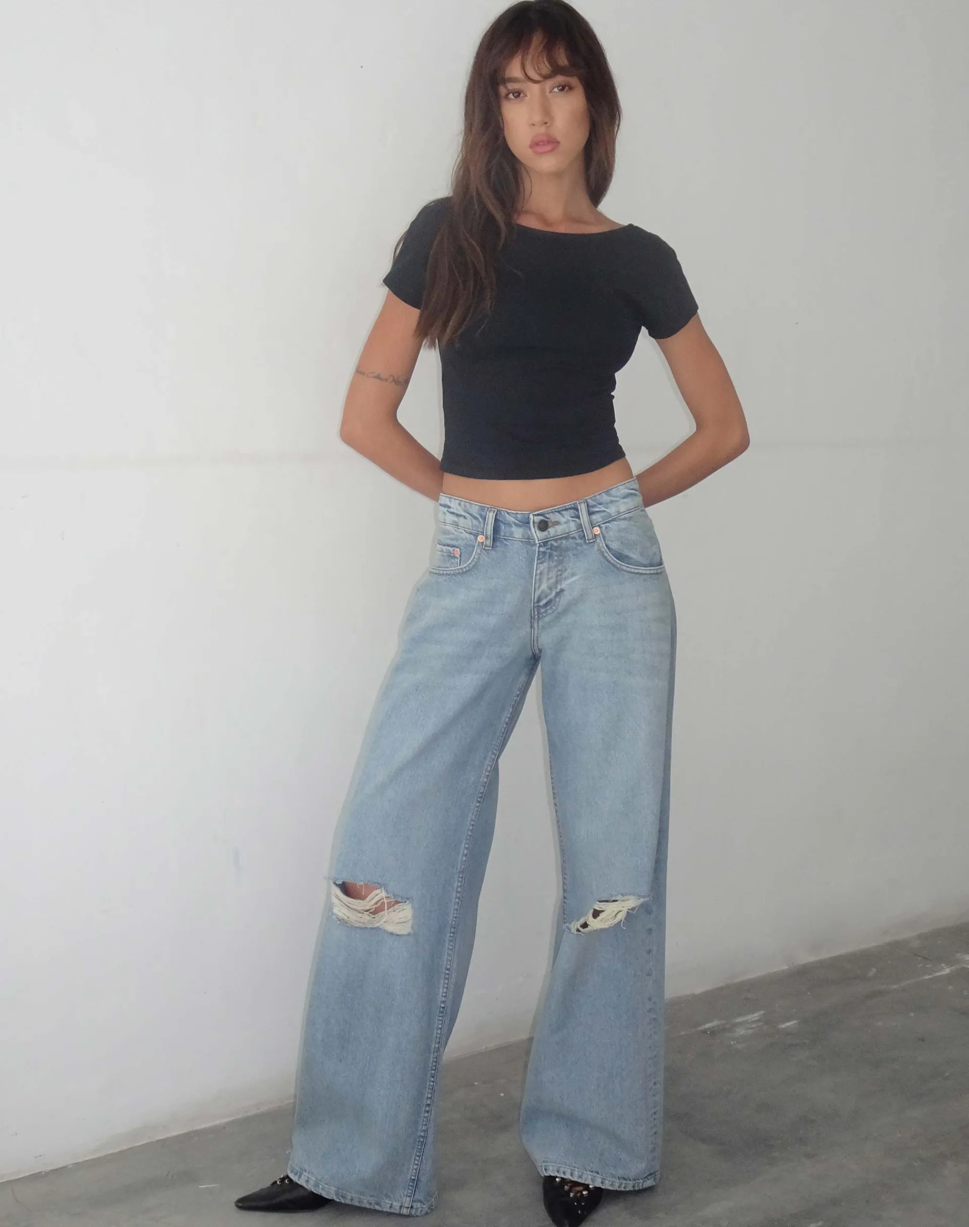 Motel Rocks Basics | Basic Tops-Xiwang Crop Top in Black