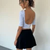 Motel Rocks Basic Tops | Printed Tops-Xiwani Top in White Ornate Print Lycra