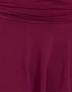 Motel Rocks Bandeau Dresses | Party Dresses-Yasmin Bandeau Mini Slinky Dress in Burgundy