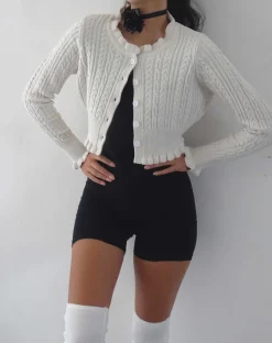 Motel Rocks Basics-Yasona Button Up Cardigan in Ivory