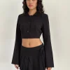 Motel Rocks Co-Ords | Jackets-Zaviya Cropped Jacket in Black