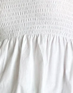 Motel Rocks Strappy Tops | Going Out Tops-Zerah Shirred Cami Top in Poplin White