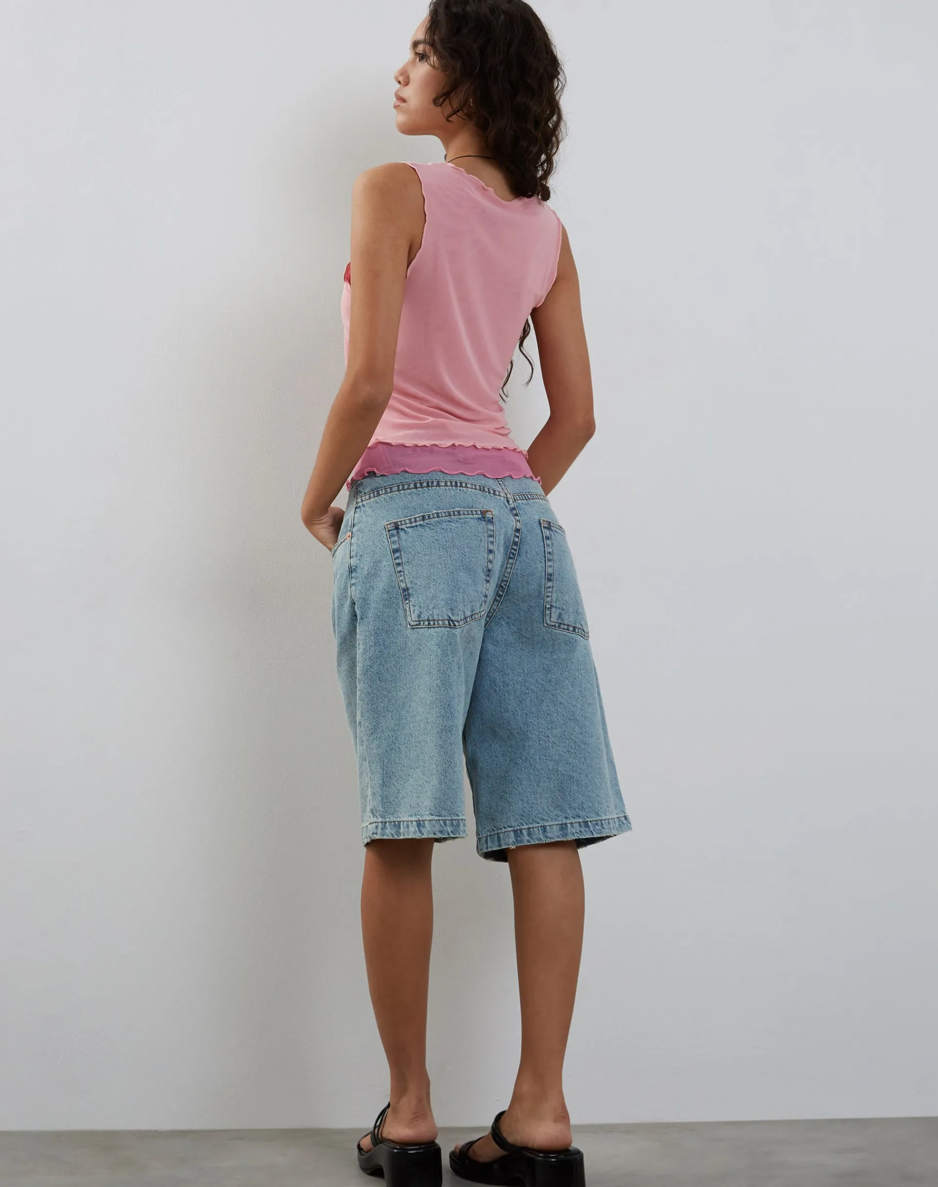 Motel Rocks Basic Tops | Vest Tops-Zeta Vest Top in with Dark Lining pink