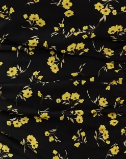 Motel Rocks Bandeau Dresses | Day Dresses-Zhao Bandeau Mini Dress in Buttercup Black and Yellow
