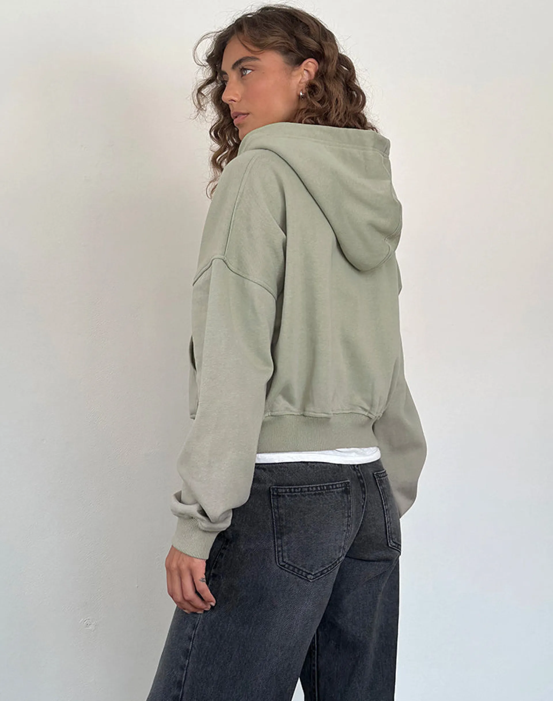 Motel Rocks Hoodies & Sweatshirts | Co-Ords-Zip Up Jumper in London Fog with 'MOTEL' Ivory Embroidery LondonFogwith'MOTEL'IvoryEmbroidery