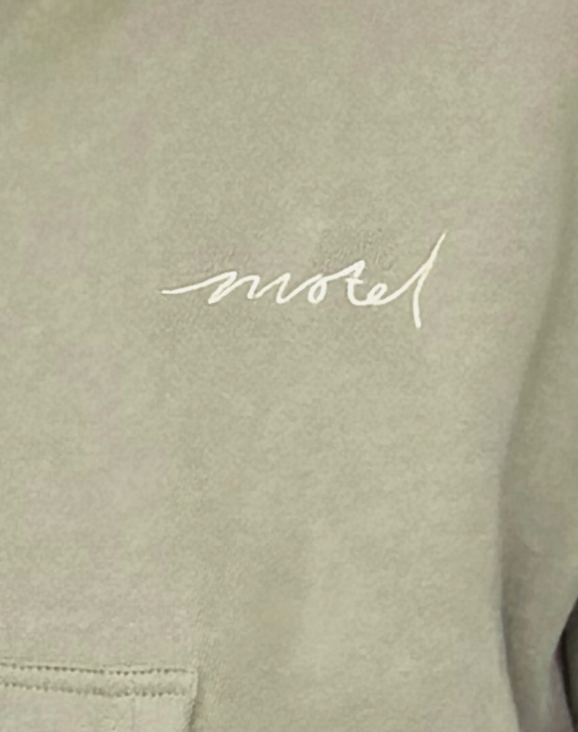 Motel Rocks Hoodies & Sweatshirts | Co-Ords-Zip Up Jumper in London Fog with 'MOTEL' Ivory Embroidery LondonFogwith'MOTEL'IvoryEmbroidery