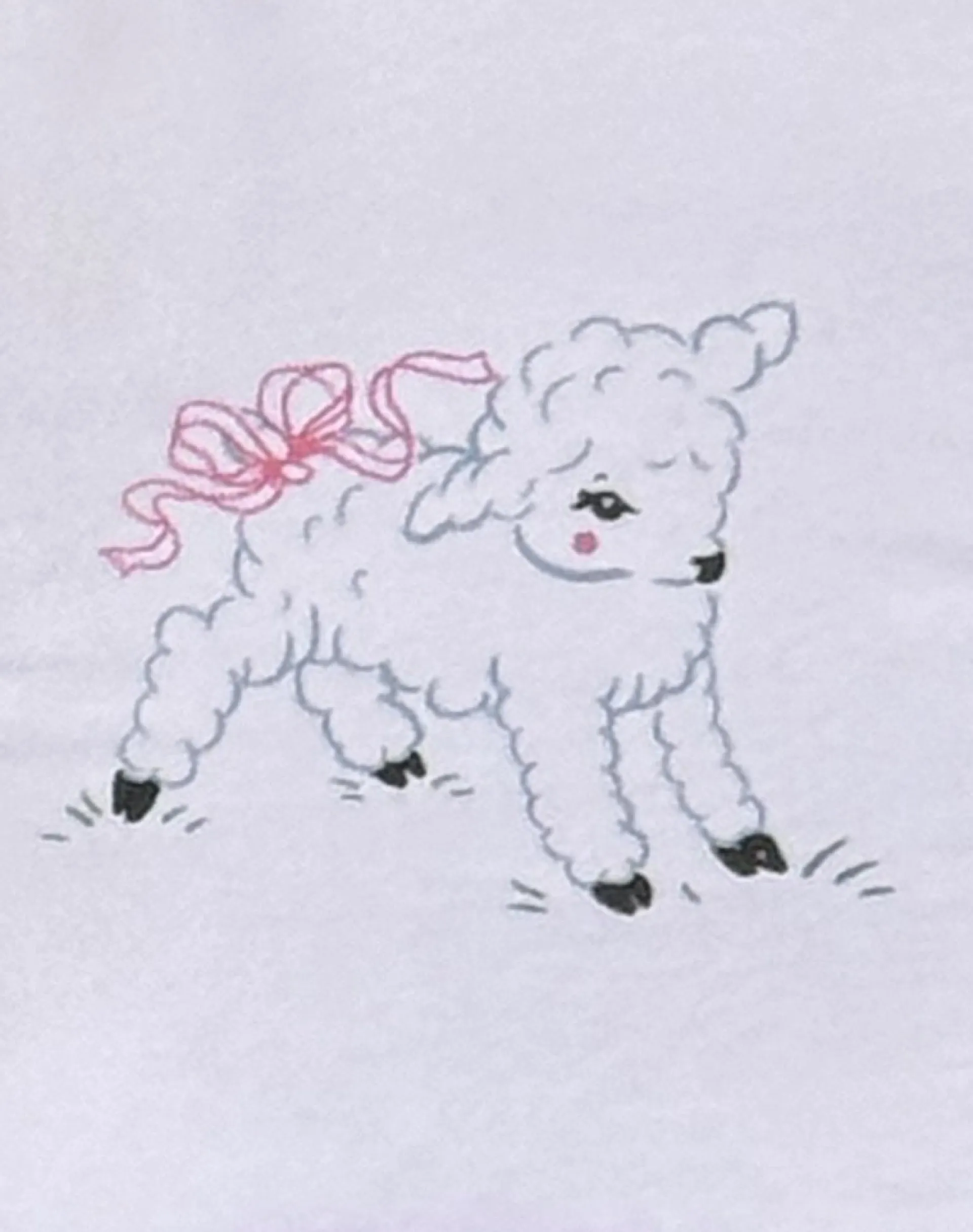 Motel Rocks Basic Tops | Printed Tops-Zyzy Baby Tee in White with Sheep Print WhitewithSheepPrint